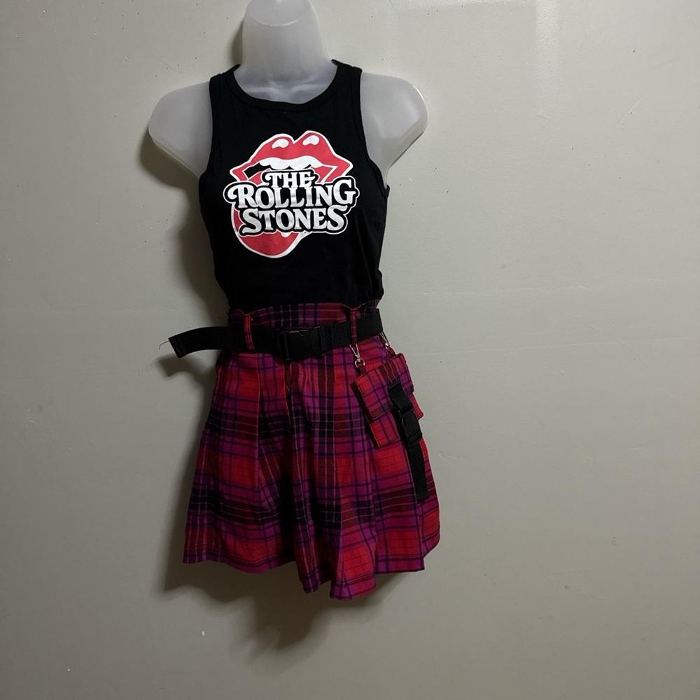 Bundle of skater skirts, Plaid Mini Skirt Trio in Blue, Red, and White